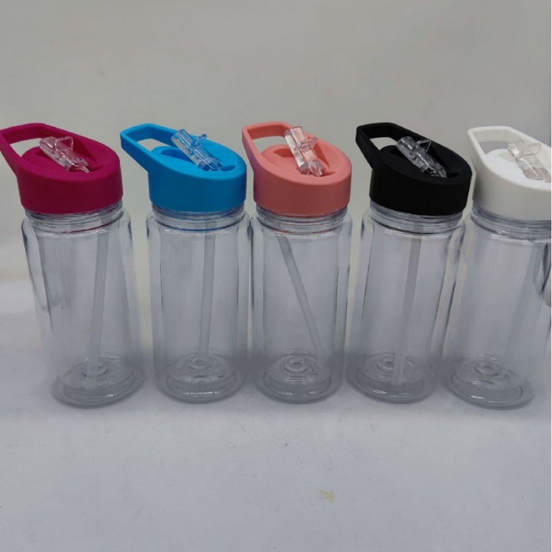 10oz Kids Double Wall Snow Globe Plastic Cups With Plug and Pre-drilled Hole 50Pack USA Warehouse