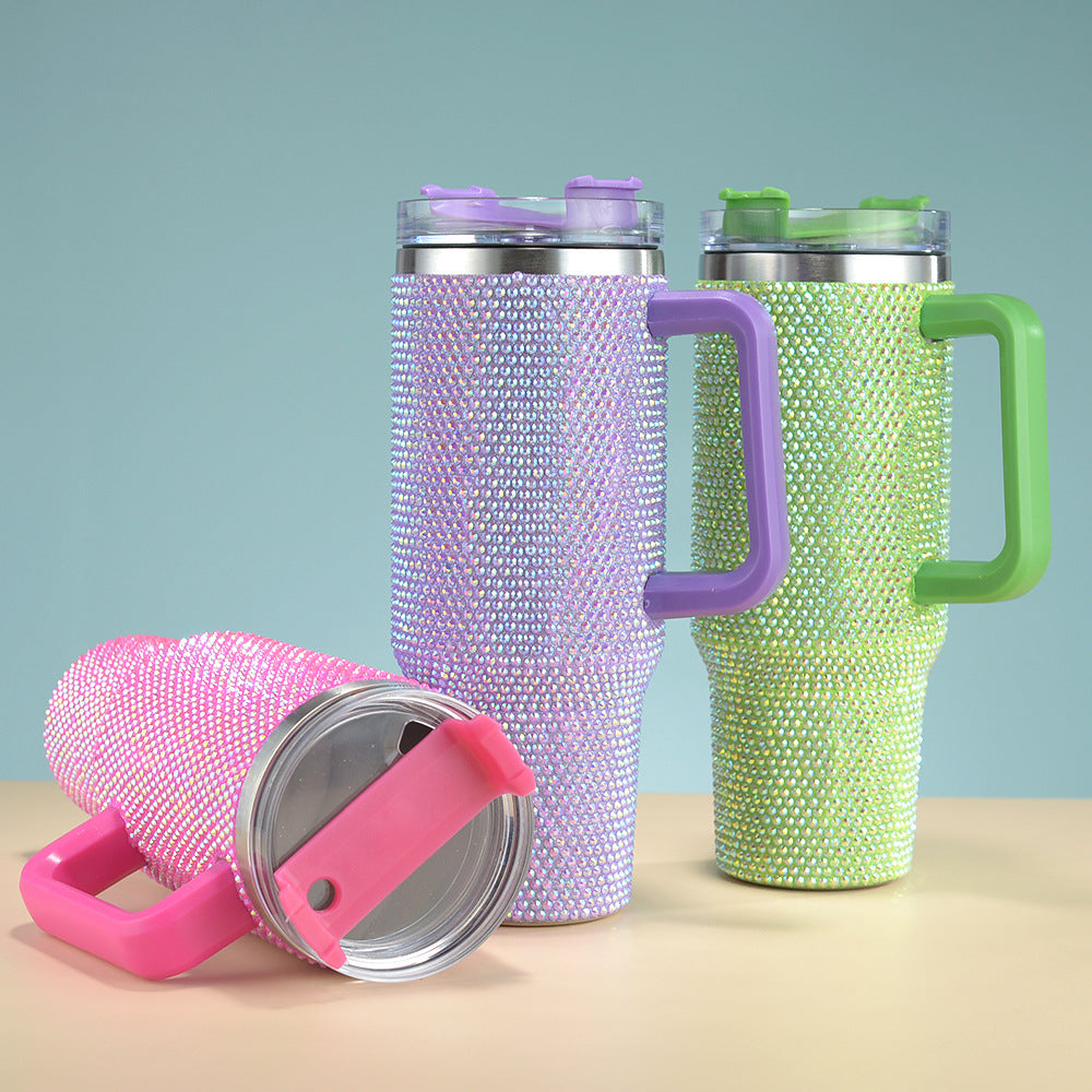 H1.0 40oz Bling Rhinestone Solid Color Luxury Style Tumblers for Women 16 Pack China Warehouse