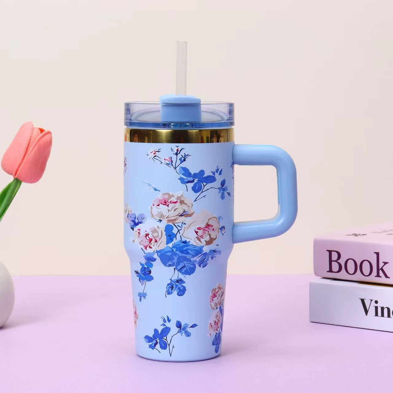 14oz 40oz Love Shack Fancy Collab πΈ π Mirror Gold Underneath Blank Quencher Tumblers with Flower Designs 20Pack