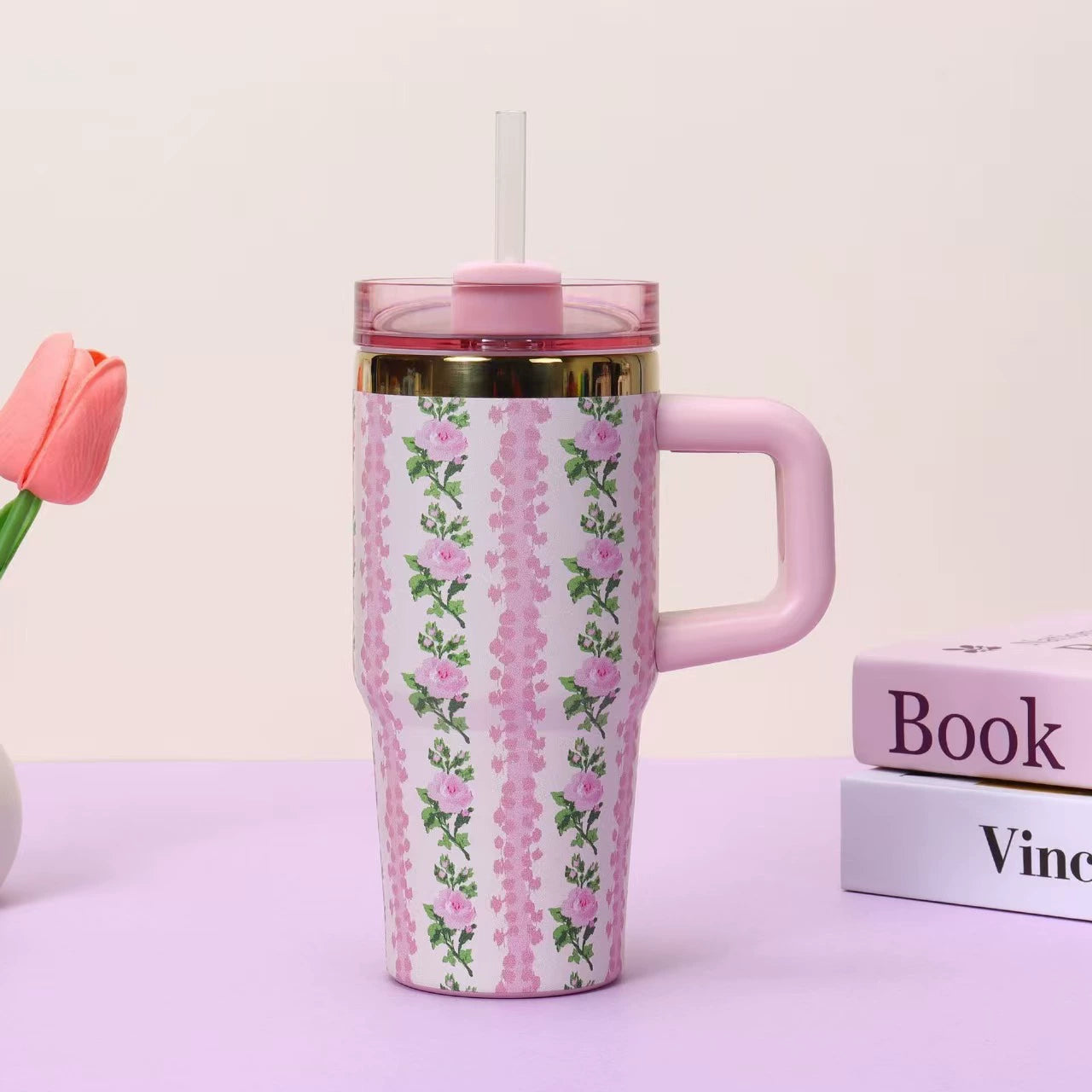 14oz 40oz Love Shack Fancy Collab πΈ π Mirror Gold Underneath Blank Quencher Tumblers with Flower Designs 20Pack