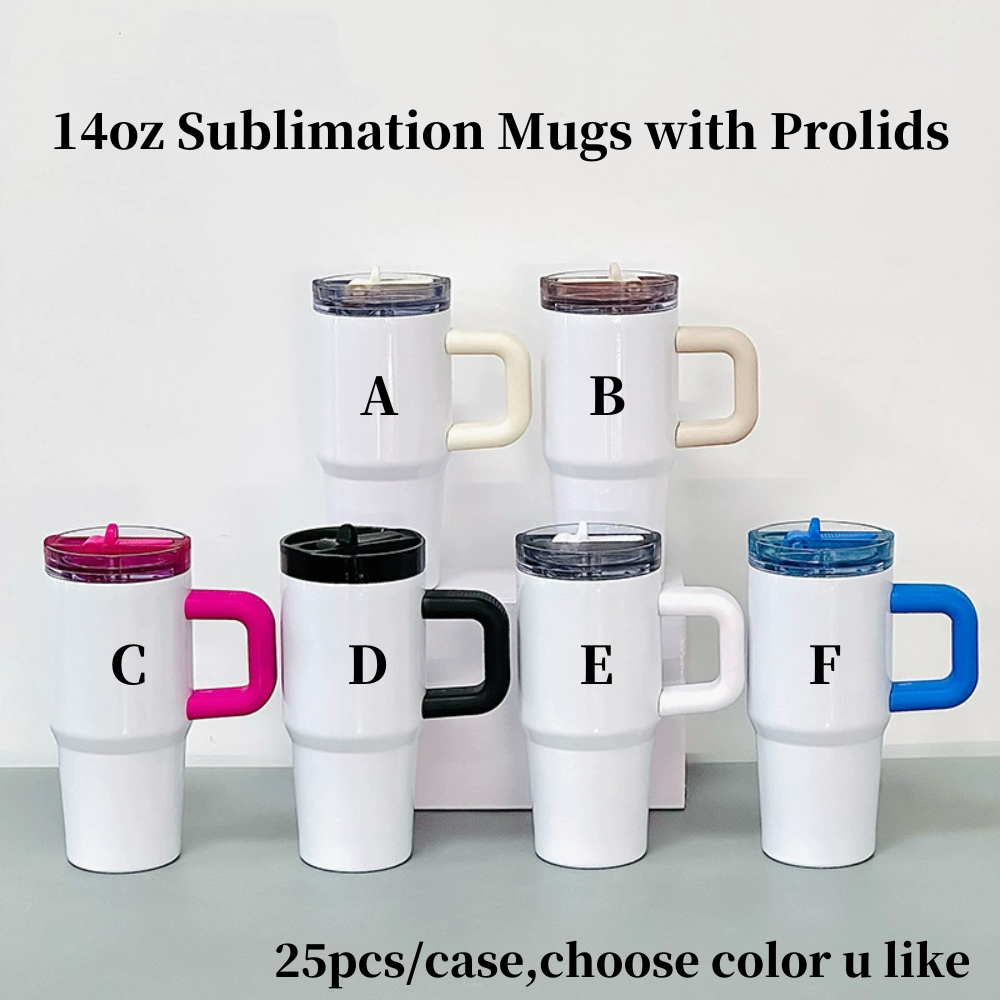 Kids 14oz Sublimation Stainless Steel Tumblers Mugs with Colorful Protour Lids 25Pack China Warehouse