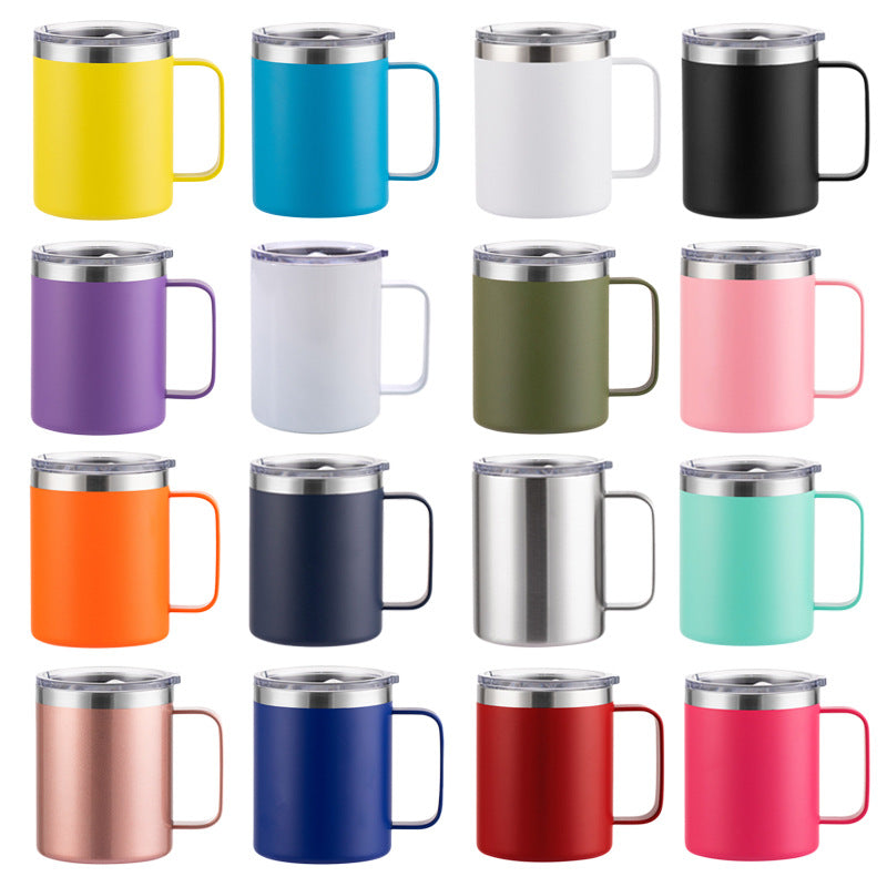 12oz/14oz/16oz Double Wall Stainless Steel Powder Coated Mugs for Laser Engraving 50 Pack China Warehouse