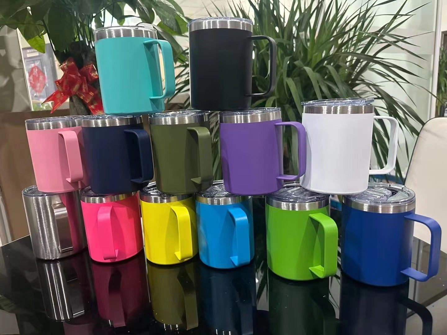 12oz/14oz/16oz Double Wall Stainless Steel Powder Coated Mugs for Laser Engraving 50 Pack China Warehouse