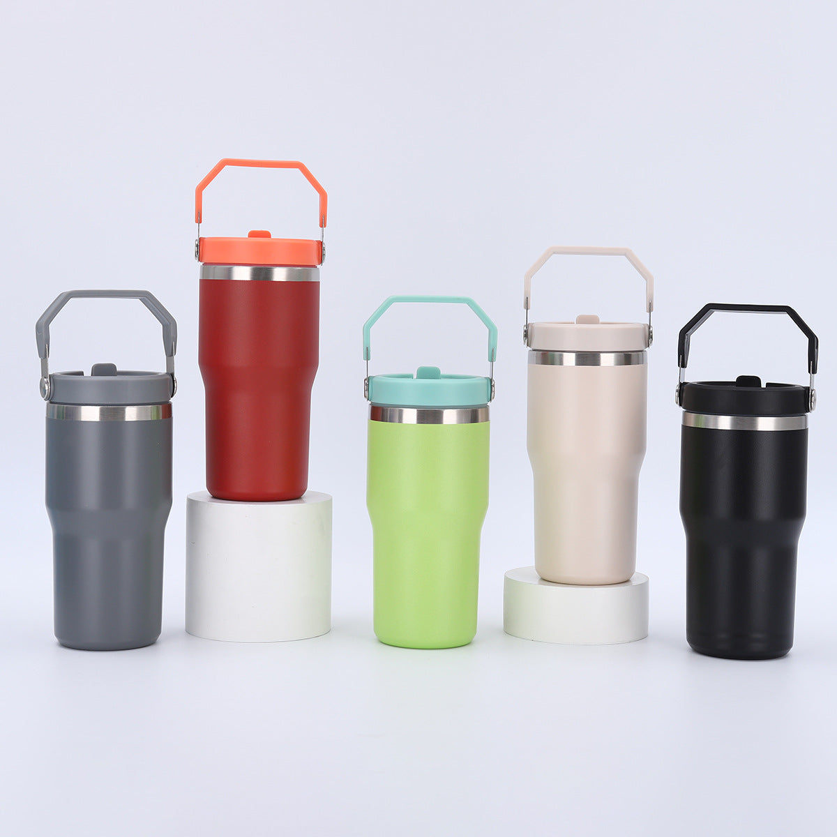 20Pack China Warehouse 20oz Kids Powder Coated Flip Straw Tumblers Double Wall Stainless Steel Water Bottles for Laser Engraving