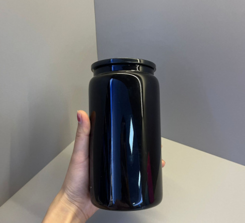 16oz Black Glass Can for UV DTF Wraps Super Cool Black Color Soda Beer Can 25Pack USA Warehouse