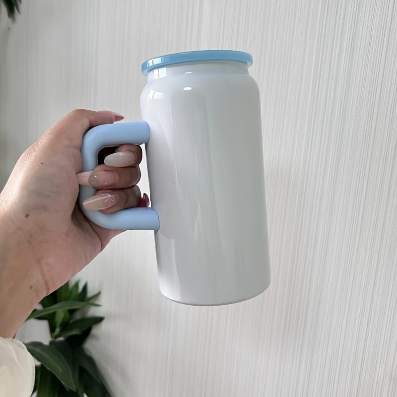 16oz White Sublimation Stainless Steel Can Mugs With Handle 25 Pack China Warehouse