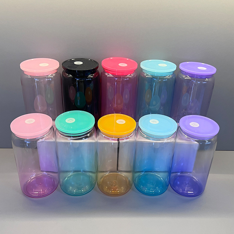 16oz Glass Can Plastic Lids Macaron Color Cover for Cups 80Pack USA Warehouse