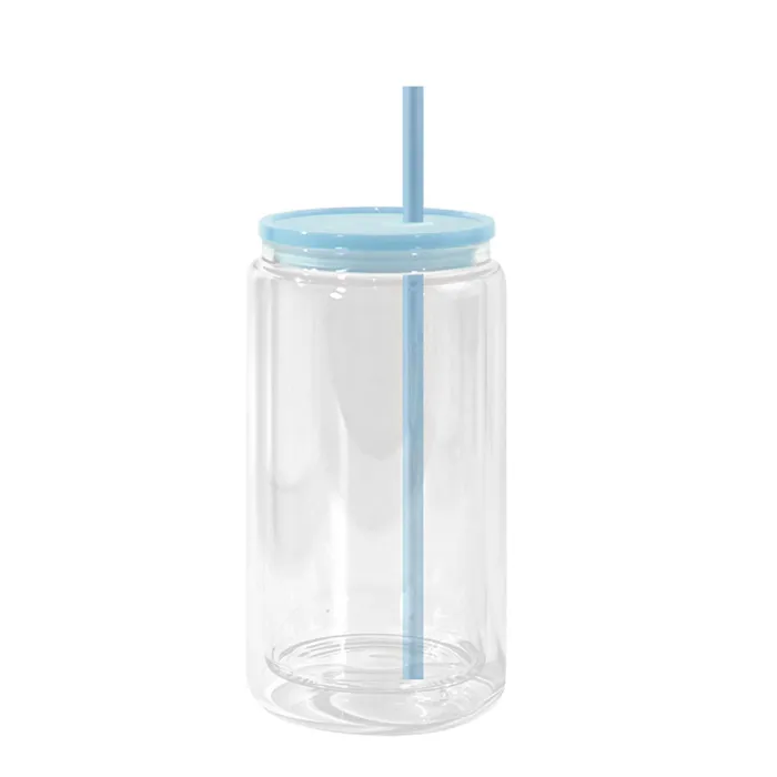 16oz Snow Globe Plastic Can with Colorful Plastic Lids Pre Drilled Hole 25 Pack USA Warehouse