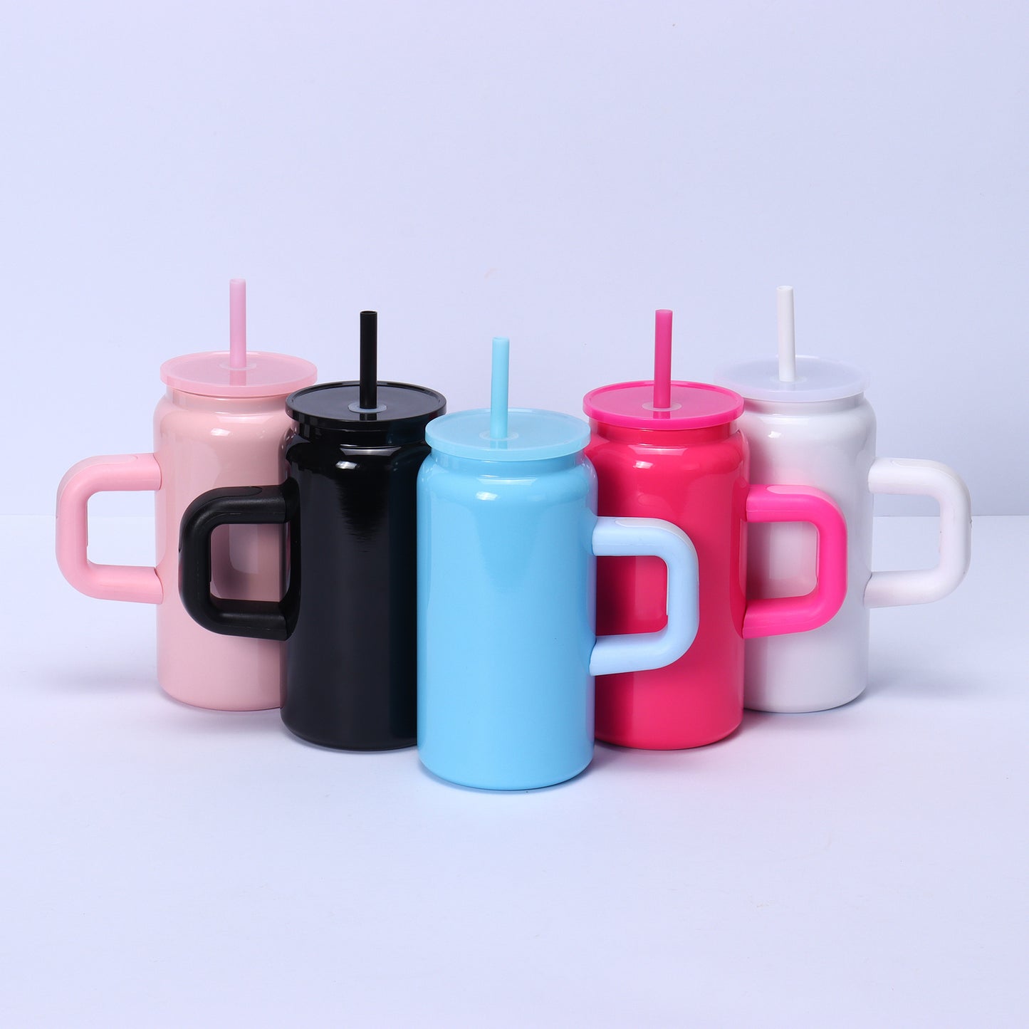 16oz Sublimation Glossy Macaron Color Mugs Stainless Steel Tumblers with Handle 25 Pack China Warehouse
