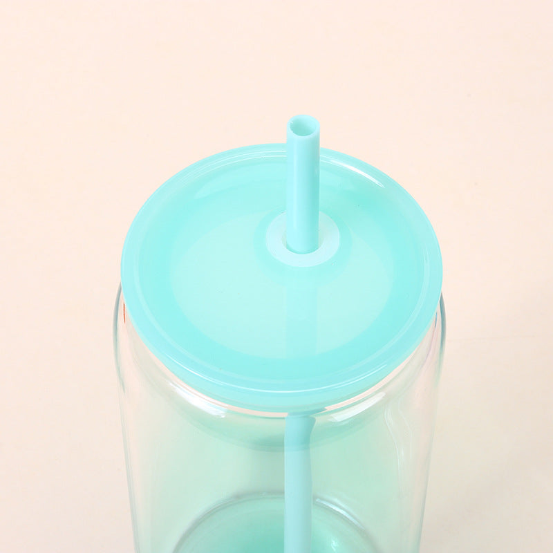 16oz Ombre Jelly Color Plastic Can for UV DTF Wraps Unbroken Water Cups for Kids 50pack USA Warehouse