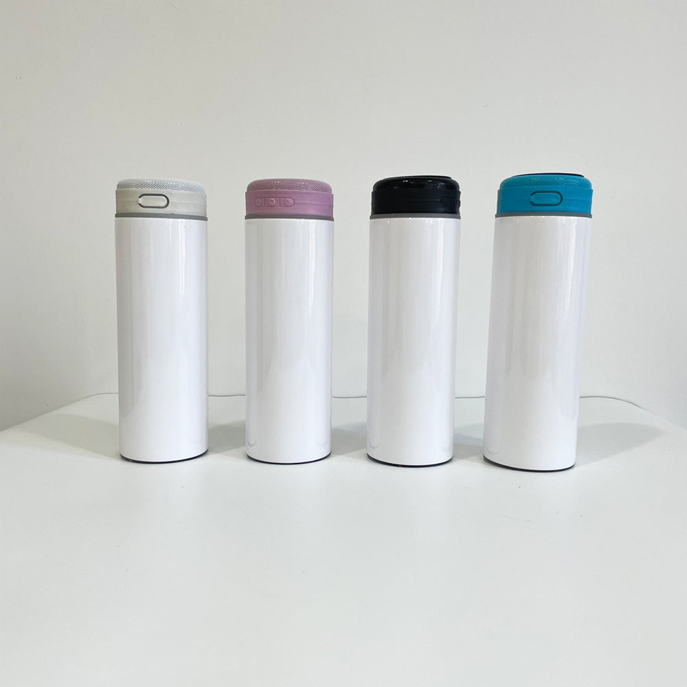 20oz White Blank Sublimation Straight Music Player Bluetooth Speaker Tumblers 12 Pack