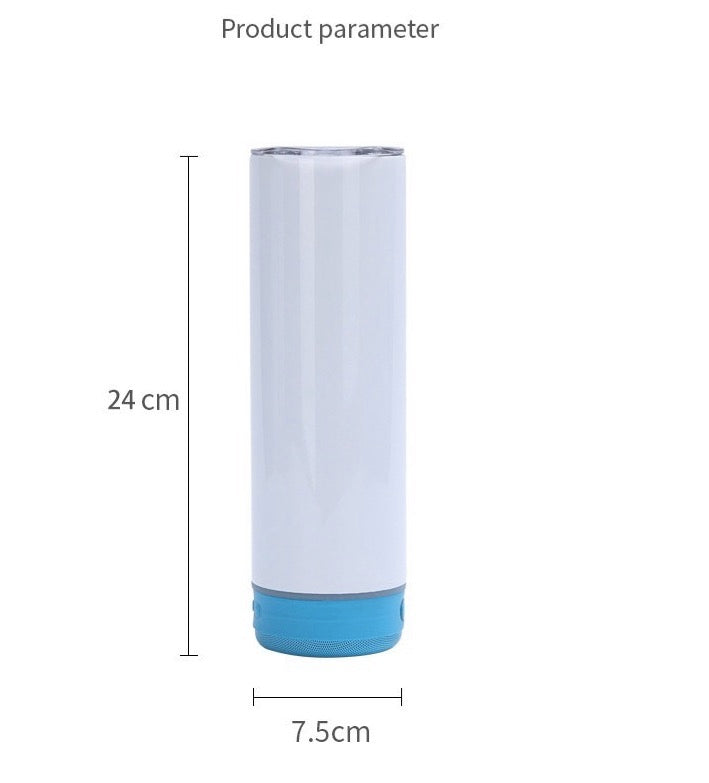 20oz White Blank Sublimation Straight Music Player Bluetooth Speaker Tumblers 25 Pack USA Warehouse