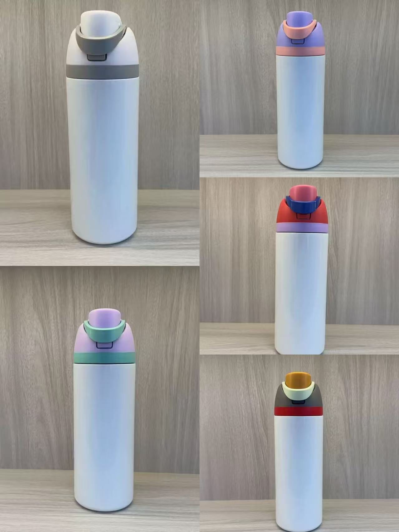 24oz White Blank Subliamtion Water Bottles with Leak Proof Lids 24 Pack China Warehouse