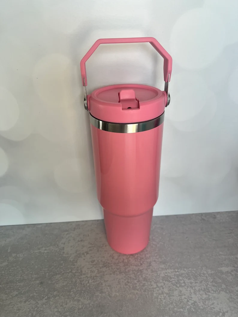 30oz Glossy Color Flip Straw Water Bottles for Blank Sublimation 25Pack USA Warehouse