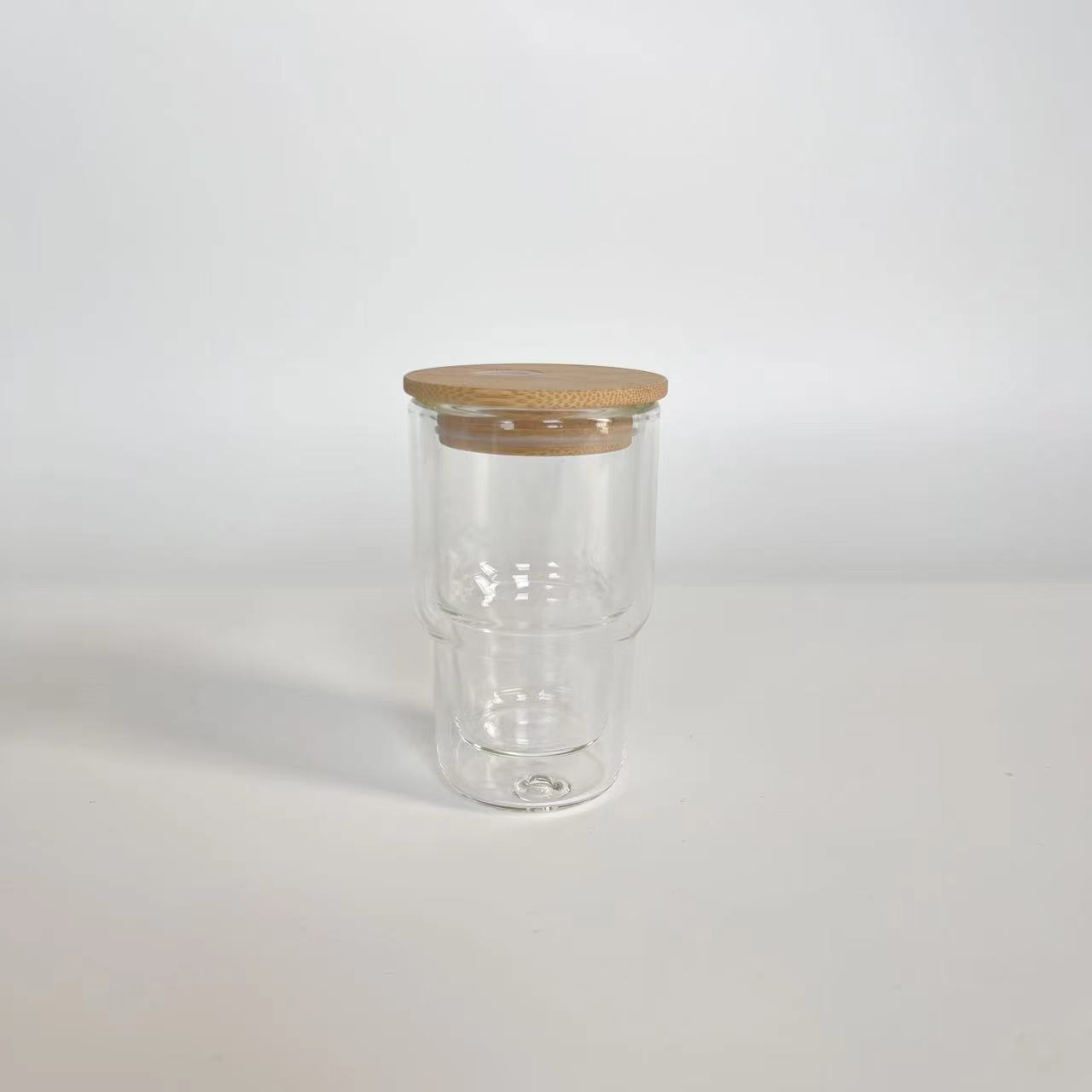3oz Mini Snow Globe Shot Glass Can with Wooden Lids for Blank Sublimation 50Pack China Warehouse
