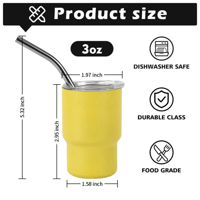 48Pack Party Mini 3oz Powder Coated Stianelss Steel Shot Tumblers for Laser Engraving USA Warehouse Ship