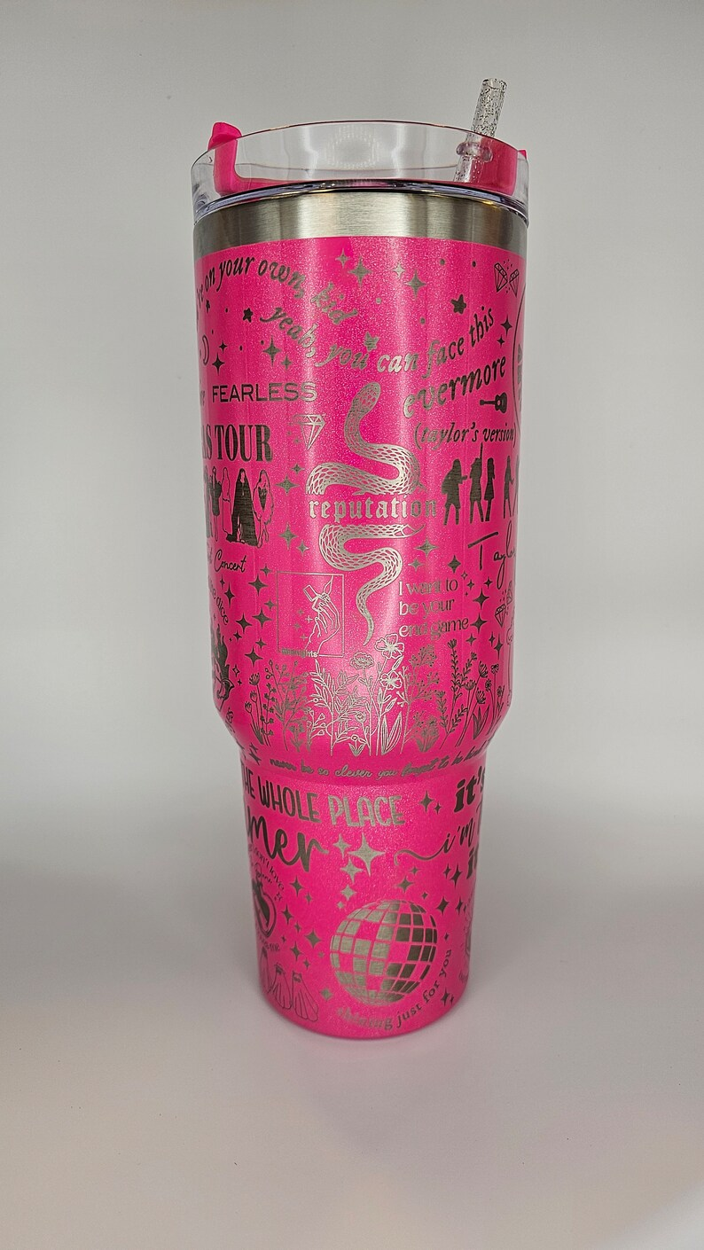 πH2.0 40oz Hot Pink Quencher Tumblers with Sliver Underneath for Laser Engraving 20Pack China Warehouse