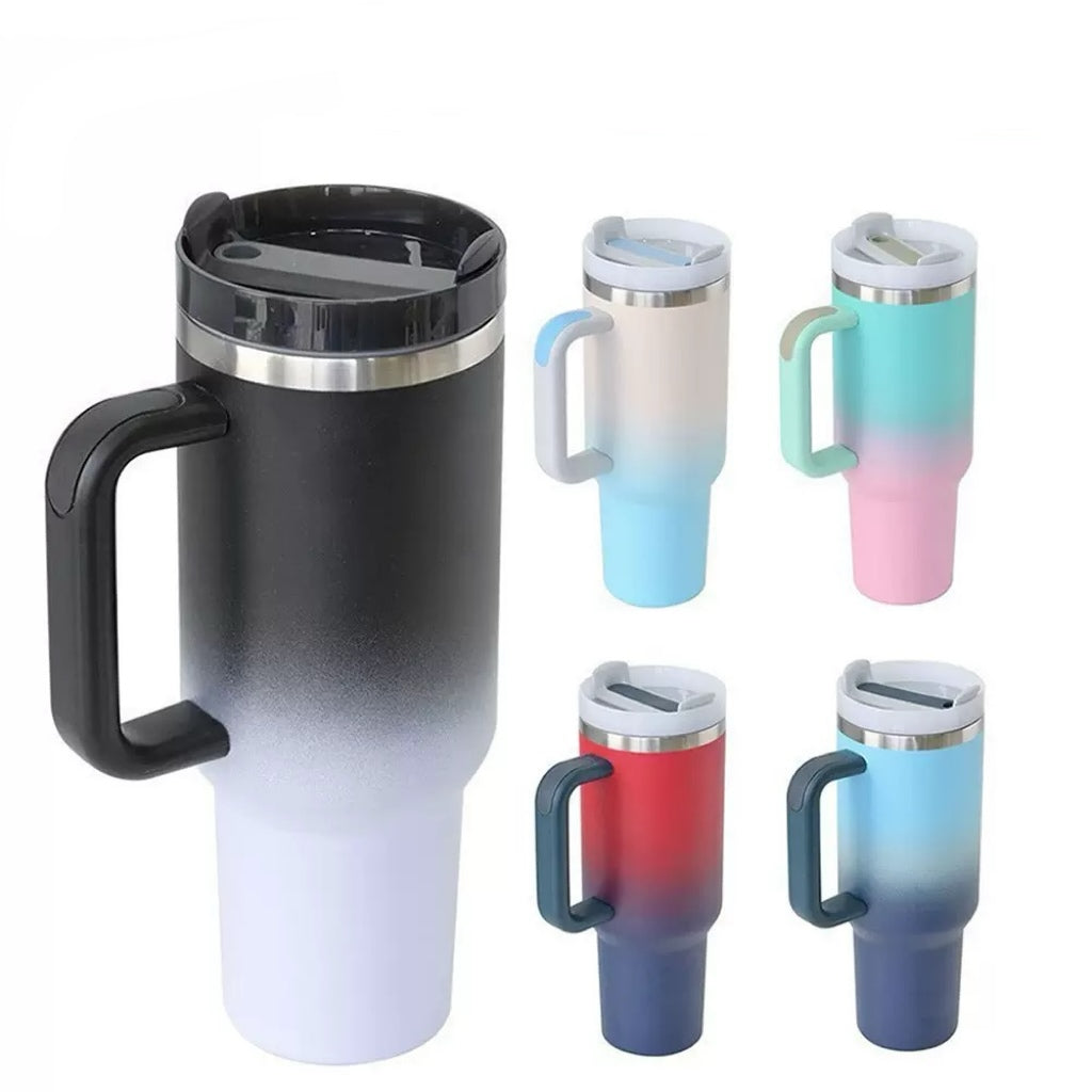 H2.0 40oz Ombre Color Powder Coated Stainless Steel Tumblers for Laser Engraving 20Pack China Warehouse