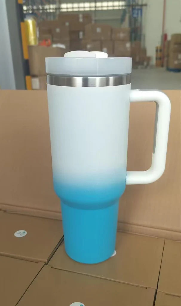 H2.0 40oz Ombre Color Powder Coated Stainless Steel Tumblers for Laser Engraving 20Pack China Warehouse