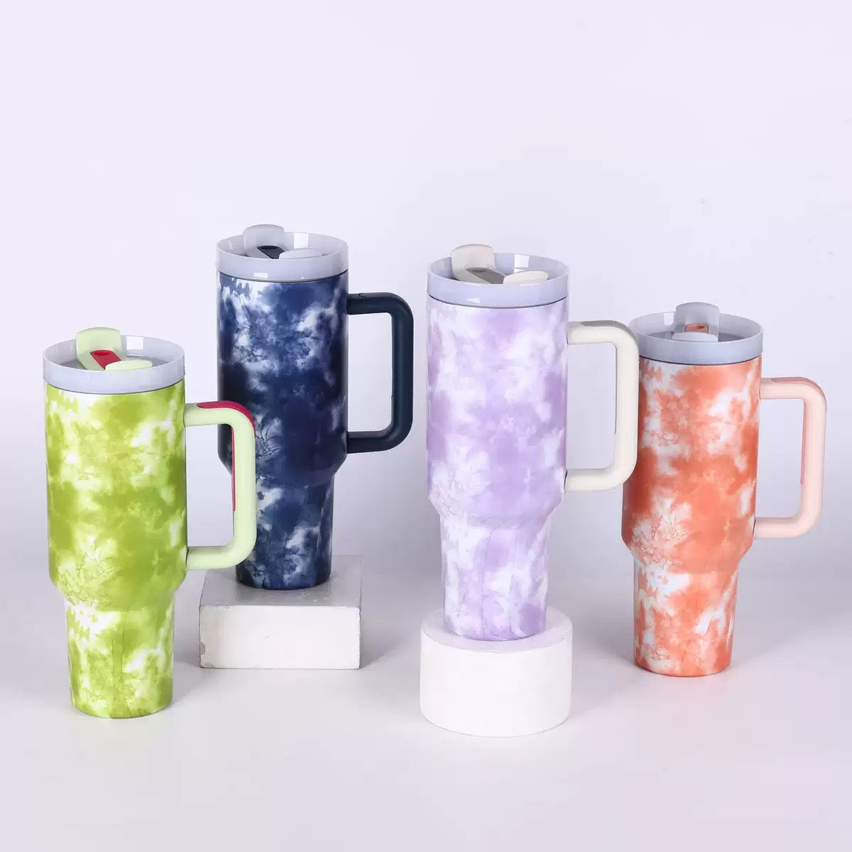 H2.0 40oz Tie Die Double Wall Stainelss Steel Quencher Seamless Tumblers 20Pack China Warehouse