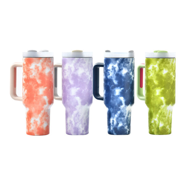 H2.0 40oz Tie Die Double Wall Stainelss Steel Quencher Seamless Tumblers 20Pack China Warehouse