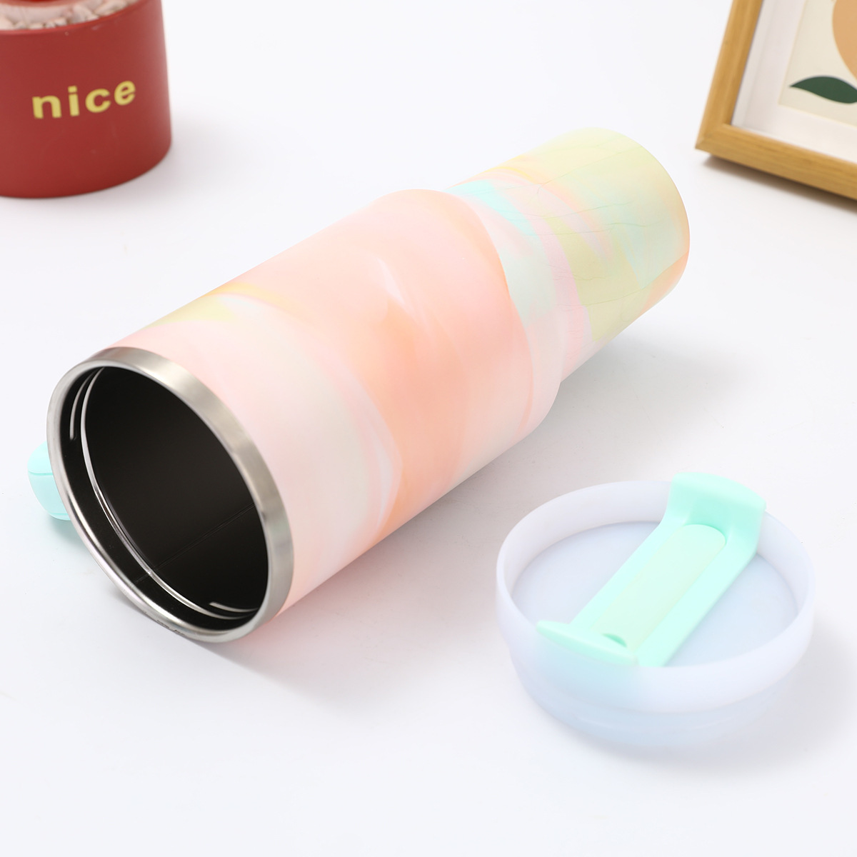 H2.0 40oz Warm Serene Brushstrokes Tie Dye Quencher Tumblers For Laser Engraving 20Pack China Warehouse