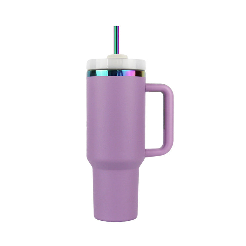 40oz 🌈Rainbow Plated Tumblers Powder Coated Quencher Tumbler with Meatl Straw for Laser Engraving 20Pack China