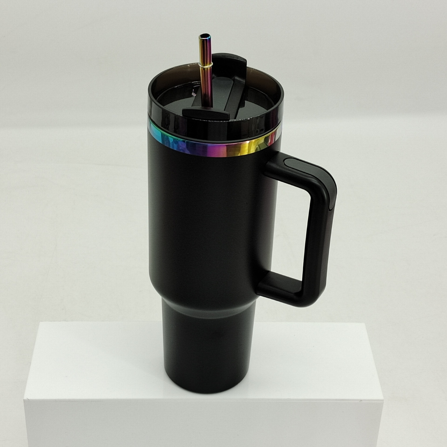 40oz 🌈Rainbow Plated Tumblers Powder Coated Quencher Tumbler with Meatl Straw for Laser Engraving 20Pack China