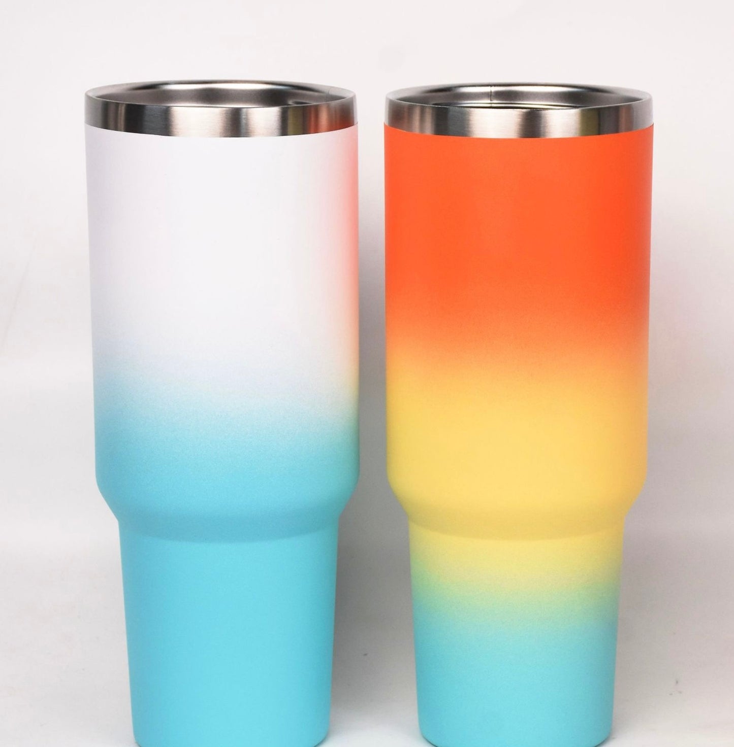 H2.0 40oz Ombre Color Powder Coated Stainless Steel Tumblers for Laser Engraving 20Pack China Warehouse