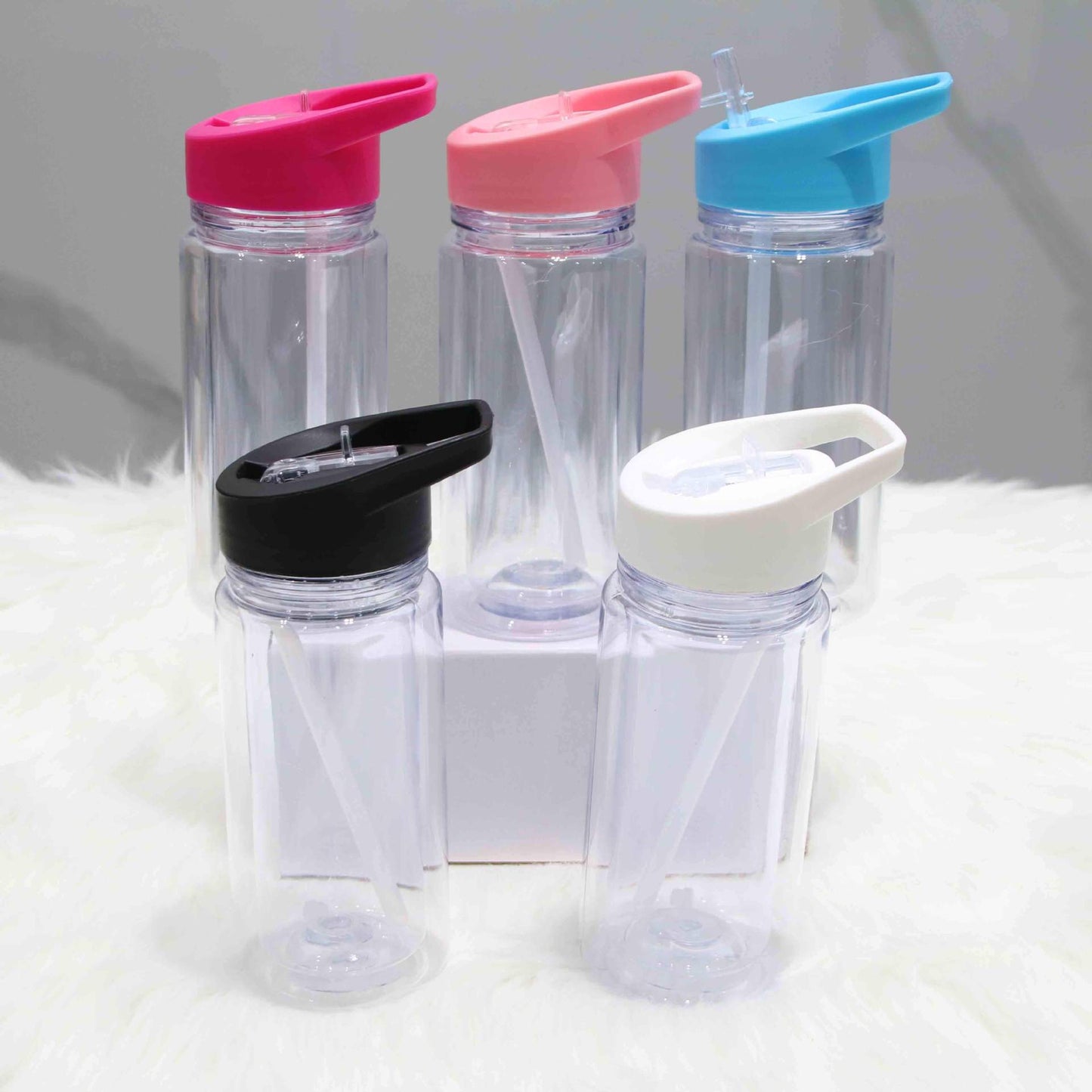 10oz Kids Double Wall Snow Globe Plastic Cups With Plug and Pre-drilled Hole 50Pack USA Warehouse