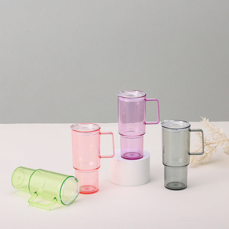 5oz Cute Mini Plastic Cups With Handle Acrylic Mugs for UV DTF Wraps 50Pack China Warehouse