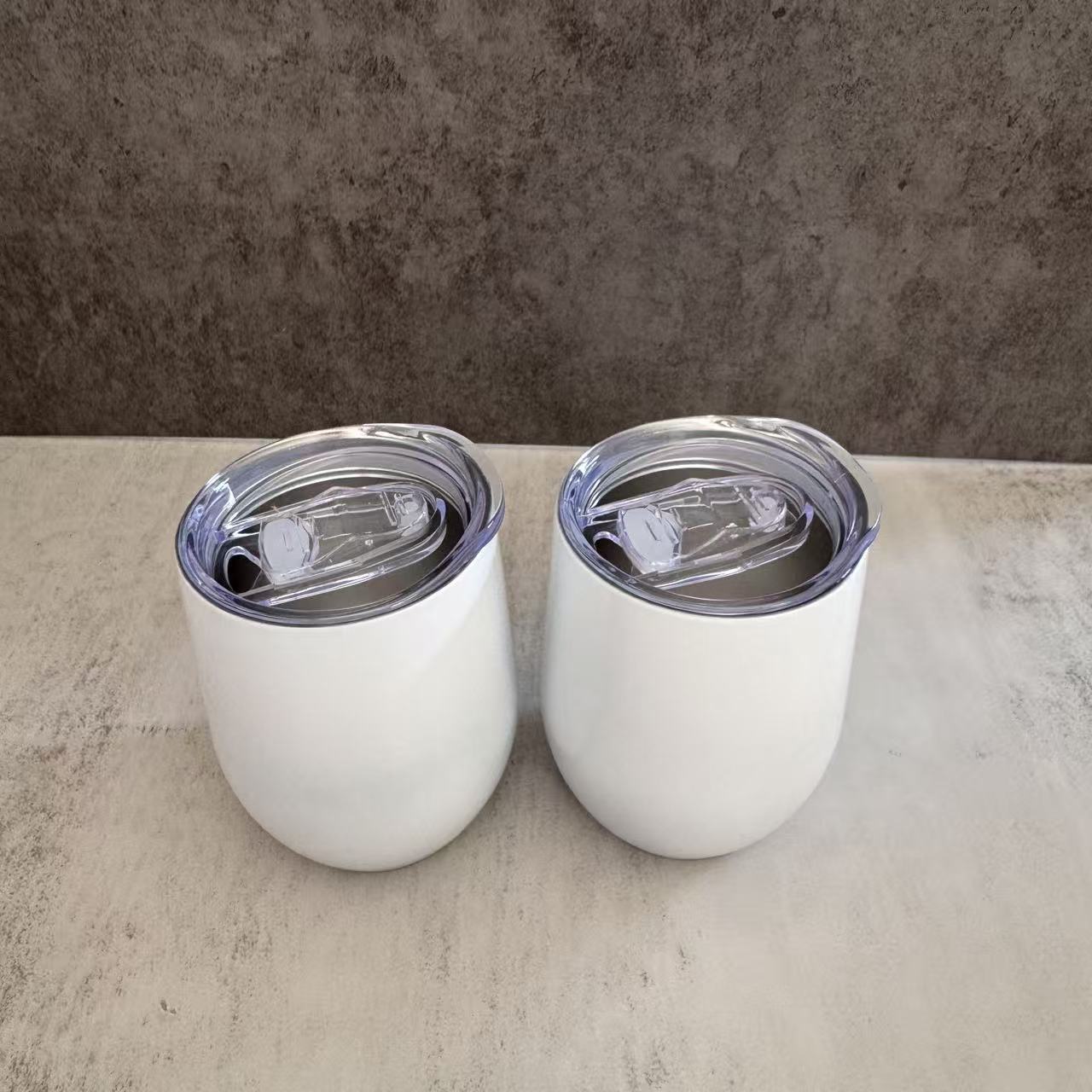 12oz White BLank Subliamtion Wine Tumblers with Sliding Lids 50 Pack China Warehouse