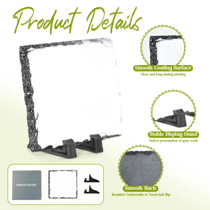 6*8 inch Blank Sublimation Rock Slate Photo Slates Square Heart Rectangle Shape 20pack USA Warehouse