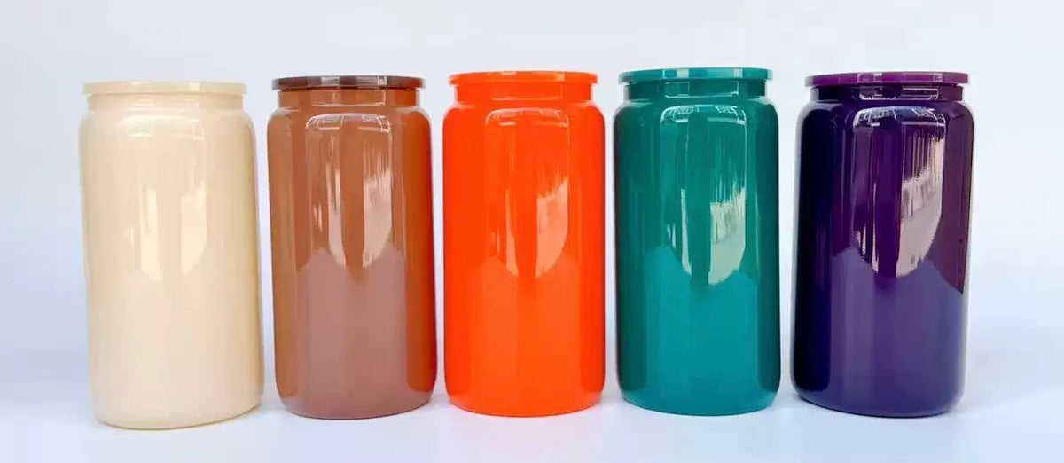 16oz Winter Fall Color Sublimation Glass Can for UV DTF Wraps 25Pack USA Warehouse