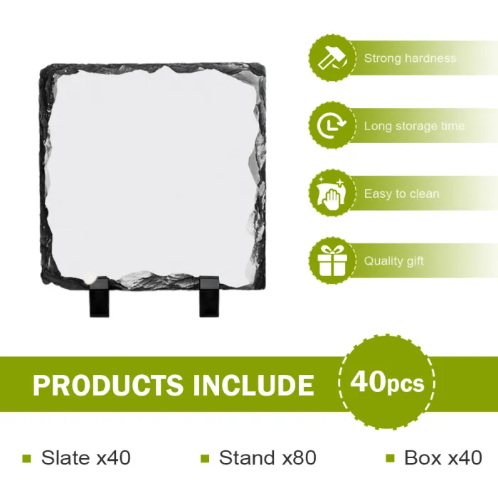 6*8 inch Blank Sublimation Rock Slate Photo Slates Square Heart Rectangle Shape 20pack USA Warehouse