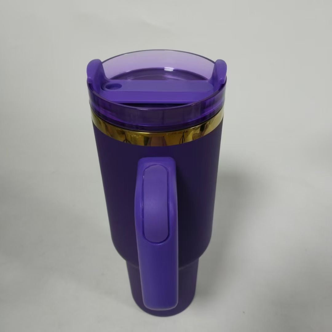 40oz Mirror Gold Plated Dark Purple Color Powder Coated Quencher Tumblers For Laser Engraved 20pack China Warehouse