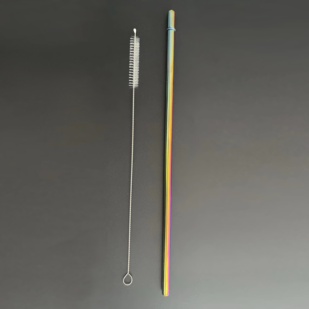 12 inch Stianless Steel Rainbow Color Straw and Cleaning Brush Set for 40oz Tumblers 50Pack China by Air✈️