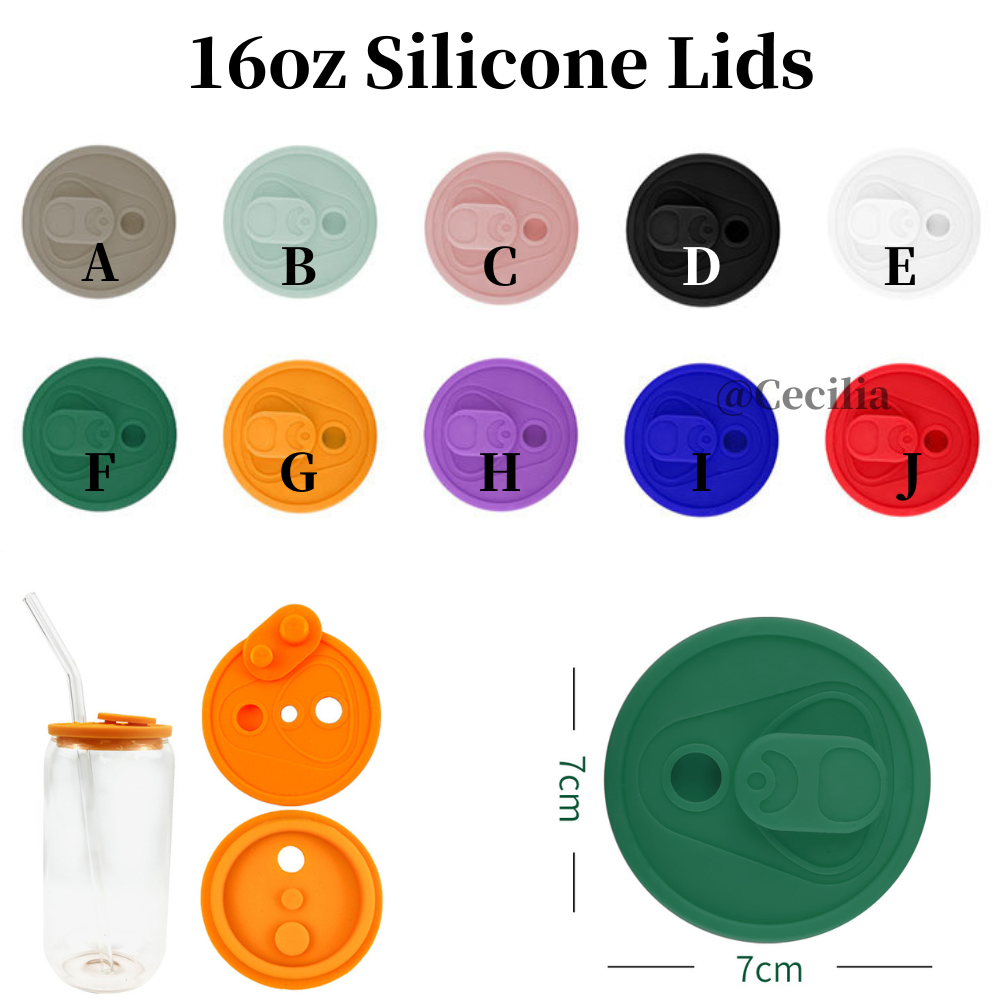 50Pack 100Pack Many Colors 16oz Plastic Lids Bling Rhinestone Lids and Silicone Lids Cover for 16oz Glass Can