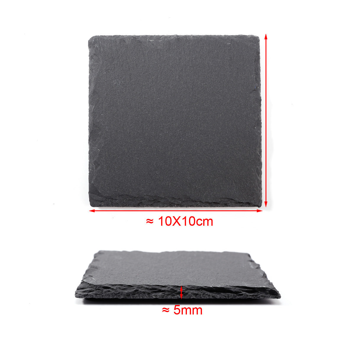 100Pack China Warehouse 10*10CM Black Square,Round,Heart Shape Slate Coasters for Laser Engraving