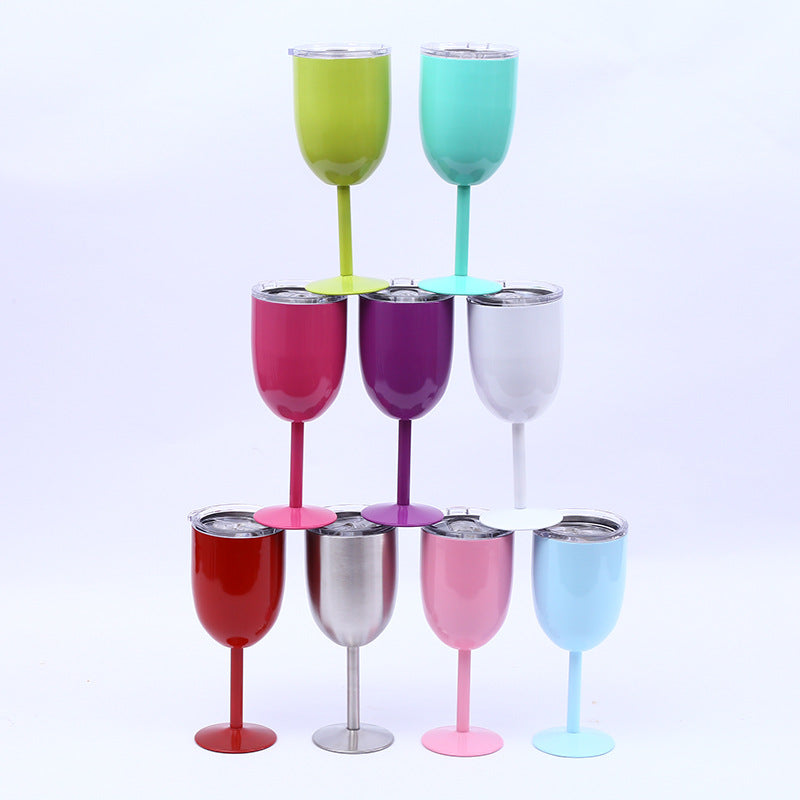 10oz Stainless Steel Wine Glasses for Laser Engraved 25 Pack China Warehouse