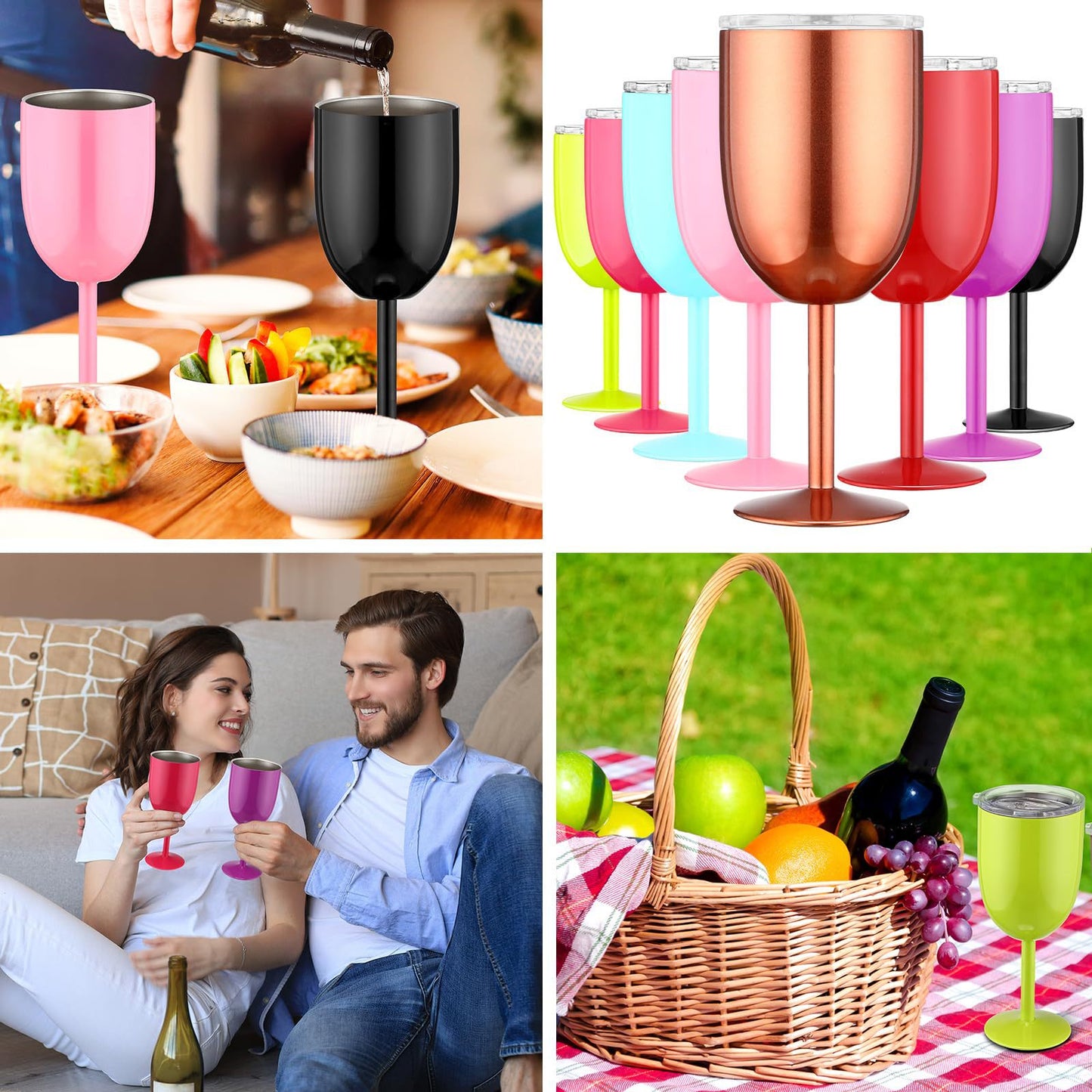10oz Stainless Steel Wine Glasses for Laser Engraved 25 Pack China Warehouse