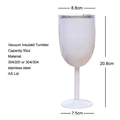 10oz Stainless Steel Wine Glasses for Laser Engraved 25 Pack China Warehouse