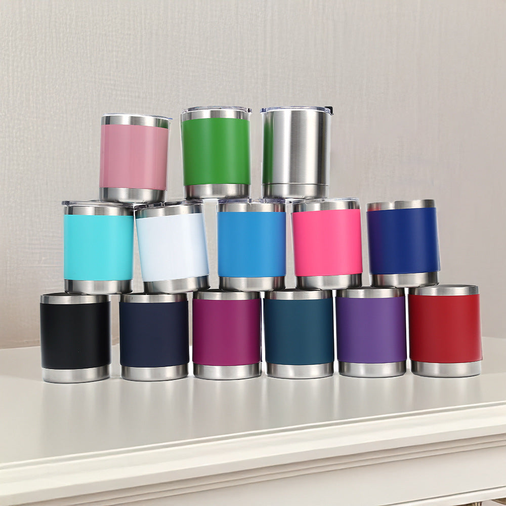 10oz Lowball Stianless Steel Powder Coated Tumblers for Laser Engraving 50 Pack China Warehouse