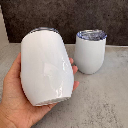 12oz White BLank Subliamtion Wine Tumblers with Sliding Lids 50 Pack China Warehouse