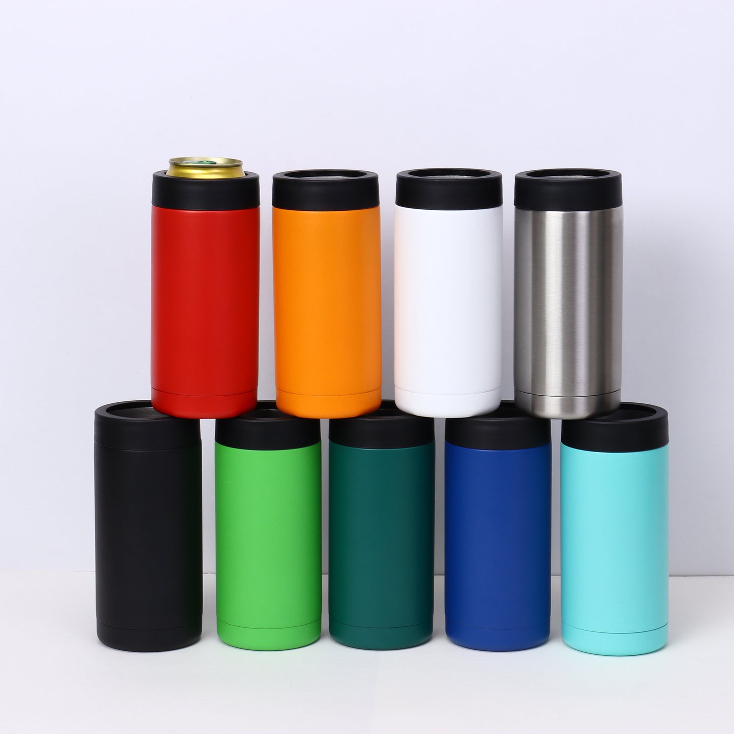 12oz 16oz Laser Engraved 4-1 Can Coolers Double Wall Stainless Steel Skinny Tumblers 25Pack China Warehouse