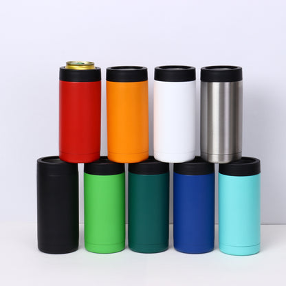 12oz 16oz Laser Engraved 4-1 Can Coolers Double Wall Stainless Steel Skinny Tumblers 25Pack China Warehouse