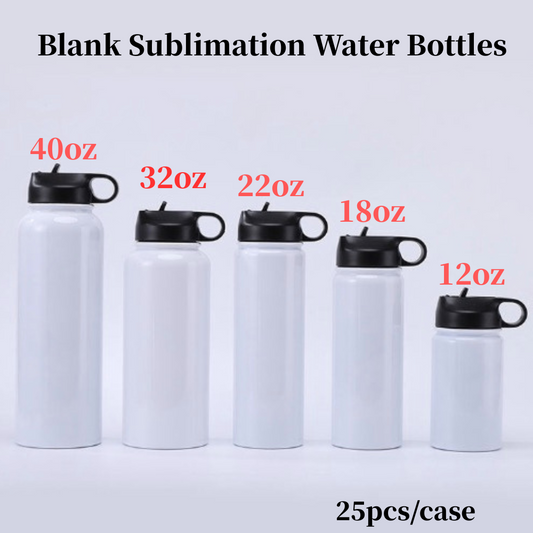 12oz 18oz 22oz 32oz 40oz Blank Sublimation Water Tumblers with Black Lids 25Pack China Warehouse
