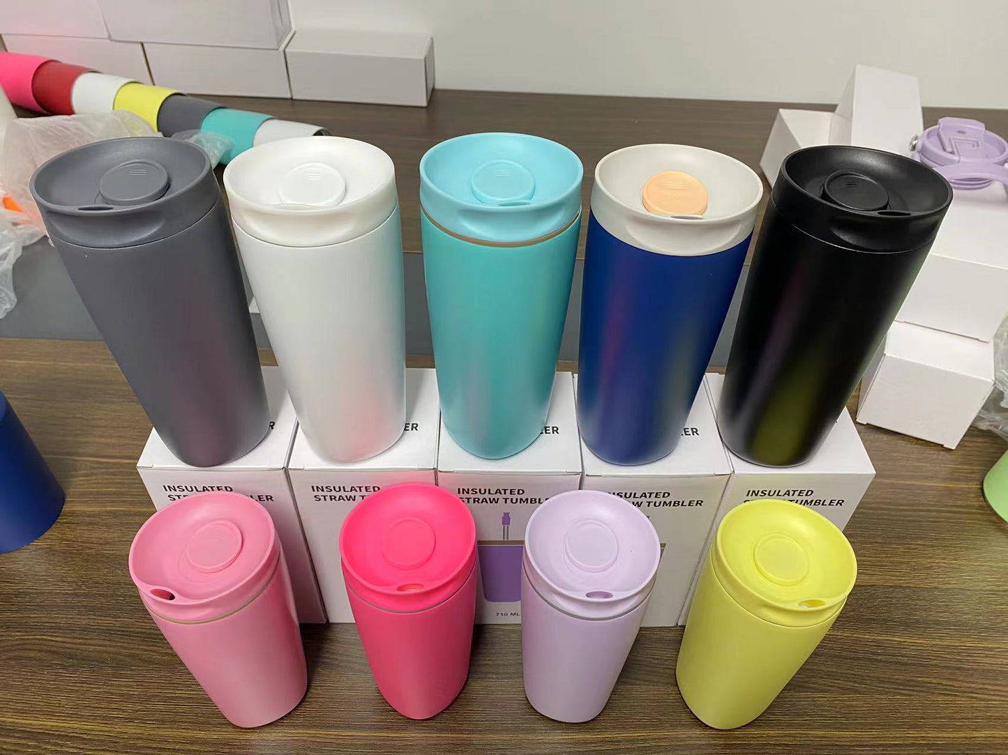 12oz 20oz Owala Style Double Wall Stainless Steel Tumblers with Direct Drinking Lids 25Pack China Warehouse