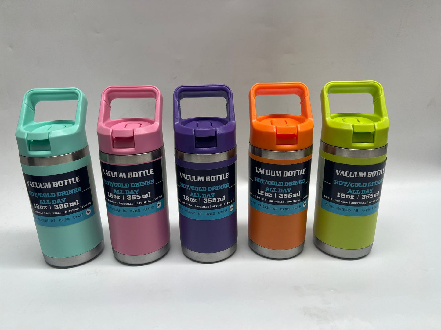 12oz Kids Yeti Style Water Bottles with Flip Straw Lids for Laser Engraving 25Pack China Warehouse