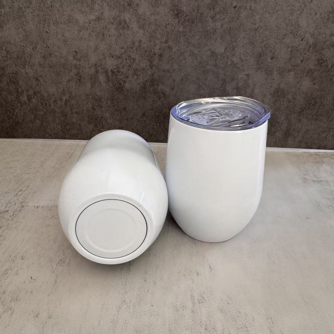 12oz White BLank Subliamtion Wine Tumblers with Sliding Lids 50 Pack China Warehouse